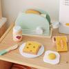 Wooden Toaster Toy Kids Bread Machine Kit Pretend Play Kitchen Toys Set Breakfast Educational Toys Gifts for Girls Boys