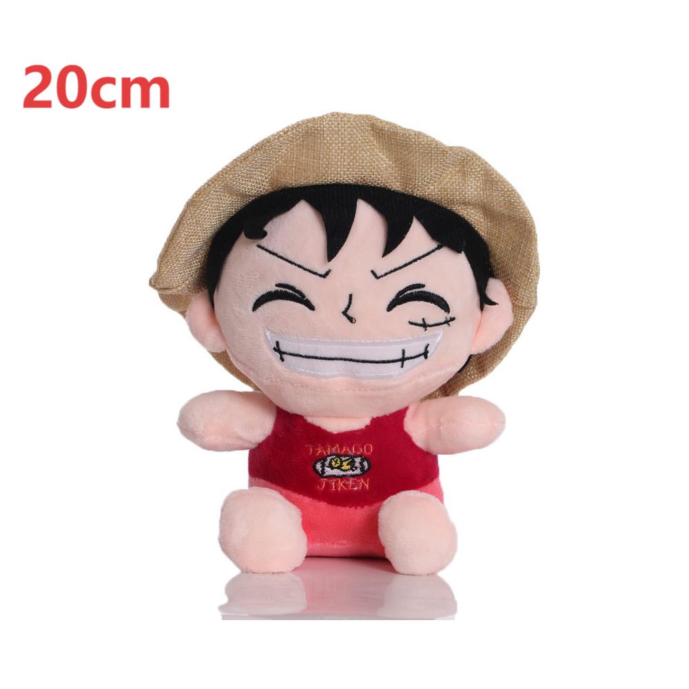 20cm Anime One Piece Plush Toys Cartoon Figure Luffy Chopper Ace Roronoa Zoro Cute Stuffed Doll Kids Xmas Gifts Cuddly Fluffy Huggable Kawaii Comfort