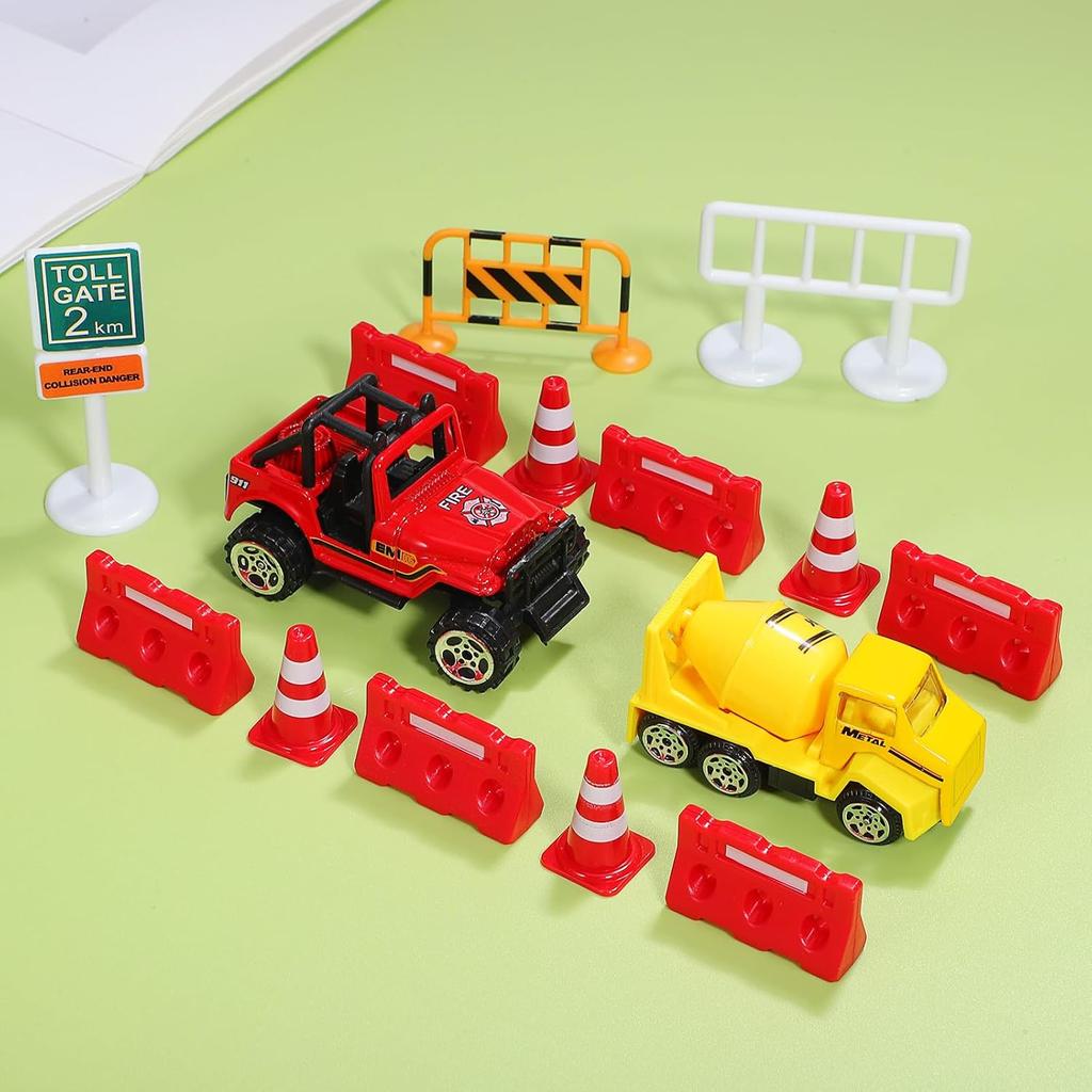 Kisangel 72 Pcs Road Sign Barricade Toy Kids Decor Mini Toys for Kids Childrens Play Sets Orange Cones Mini Safety Cones Mini Toy Traffic Cones