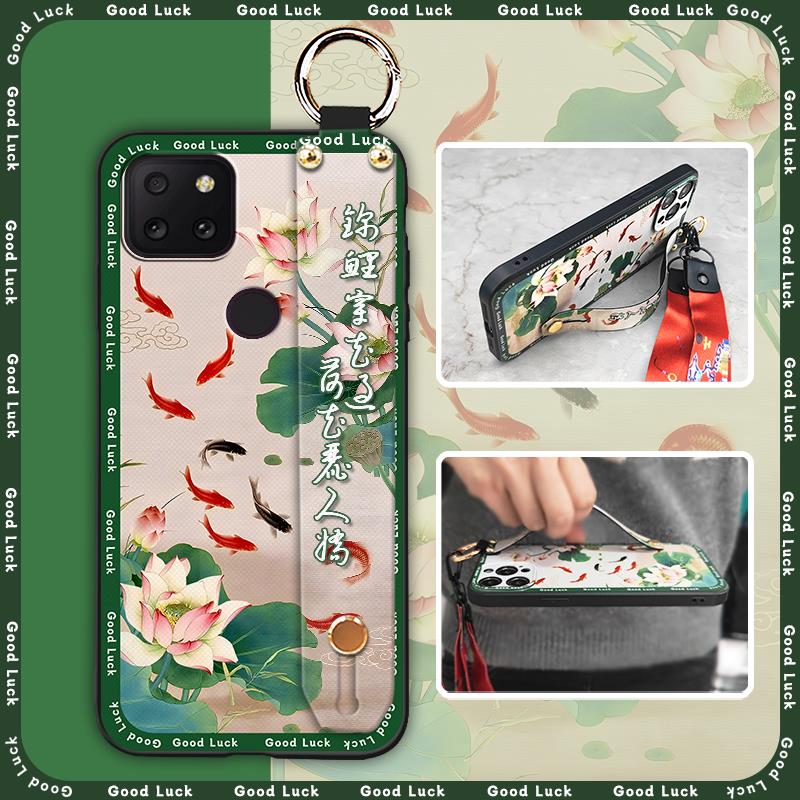 Anti-knock Lanyard Phone Case For TCL T-Mobile Revvl 5G Fashion Protective Phone Holder Ring Wrist Strap Chinese style