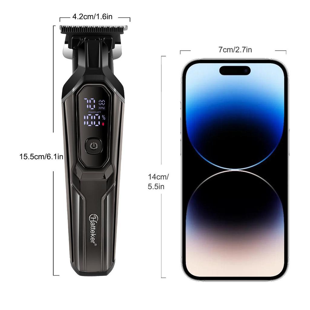 Hatteker Multi-Functional Hair Clipper with Digital Display Multiple Guide Combs 3-Color Options for Men's Grooming