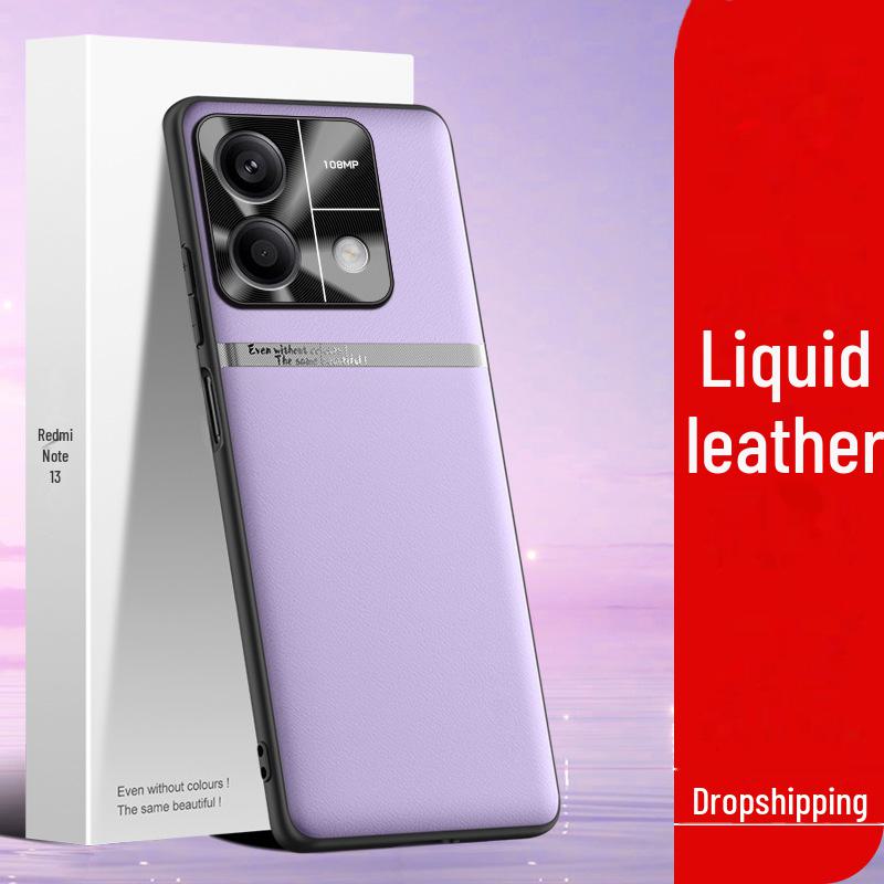 Tekuté kožené pouzdro Redmi Note 13: Ochranný kryt proti pádu a znečištění z jednoho kusu