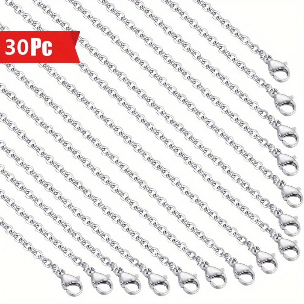 30/60 Flat Wire Chain Set. 1.5mm with lobster buckle for DIY elegant jewelry.