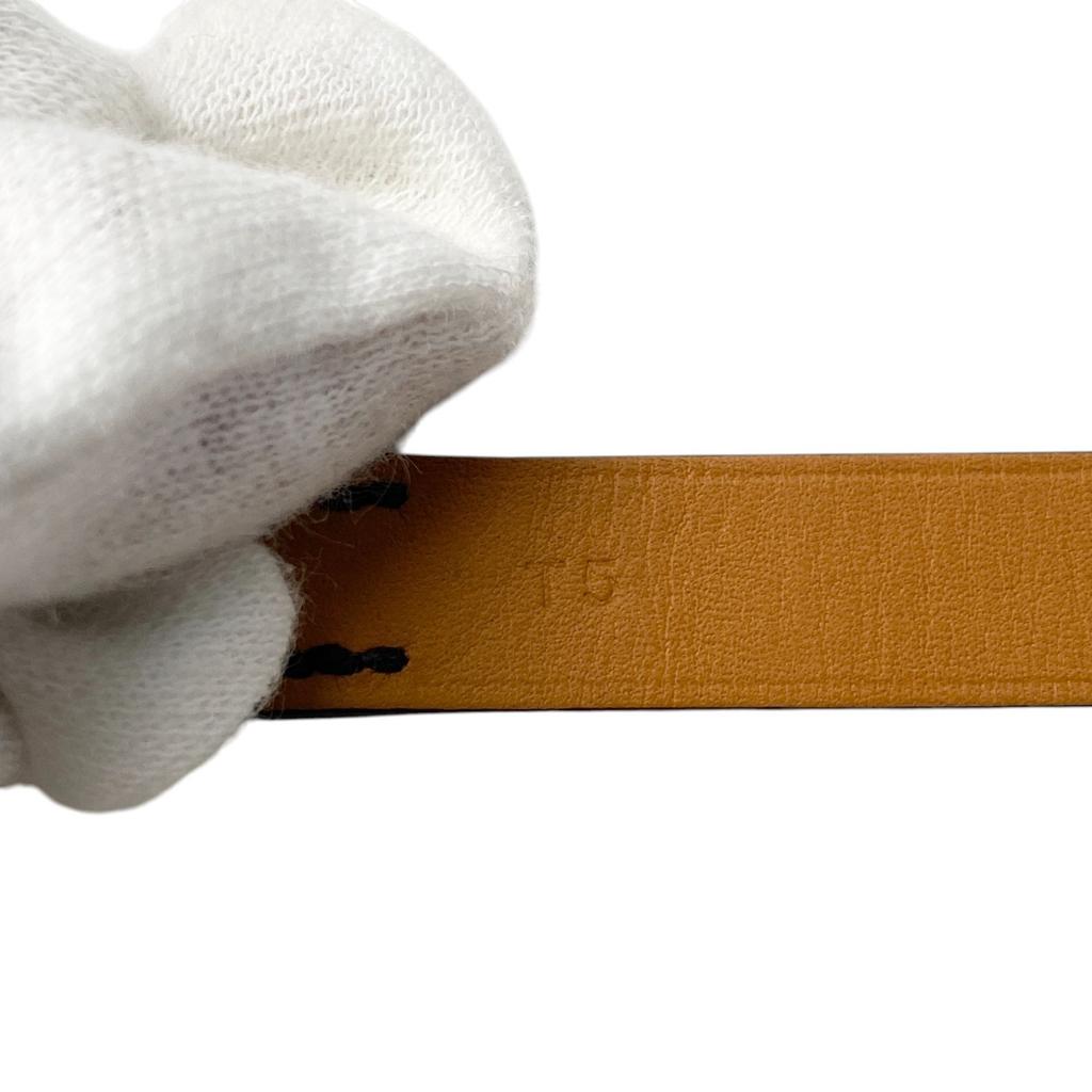 Used HERMESbracelet black/Silver leather mens