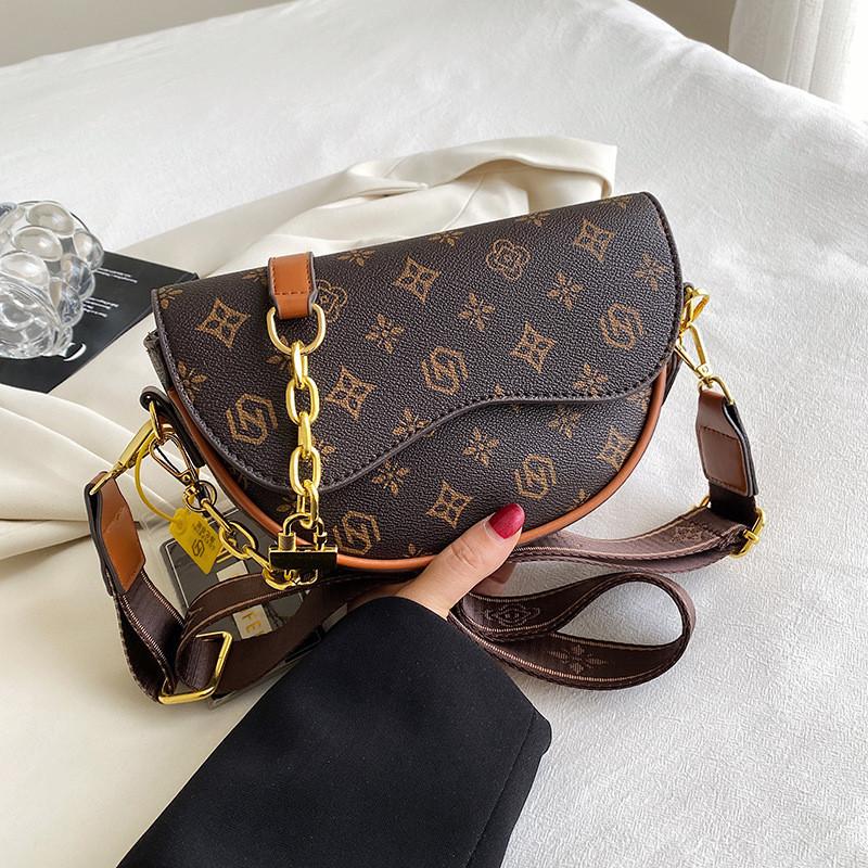 Ielgy Premium Texture Bag Fashion Printed Saddle Bag All-Match Armpit Order Shoulder Crossbody