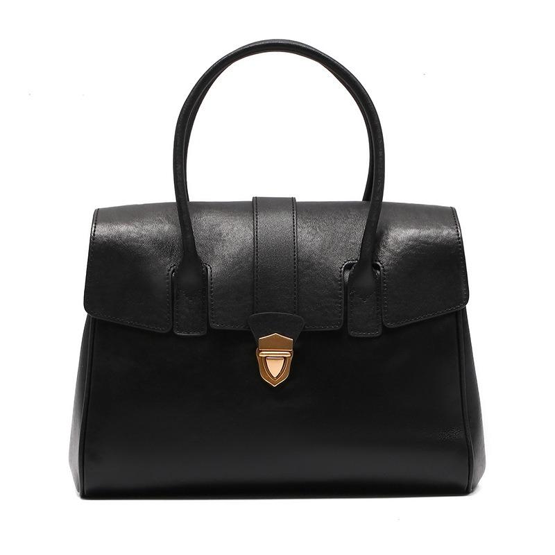 

New first-layer cowhide tote bag large-capacity briefcase fashionable atmosphere handbag retro commuter bag