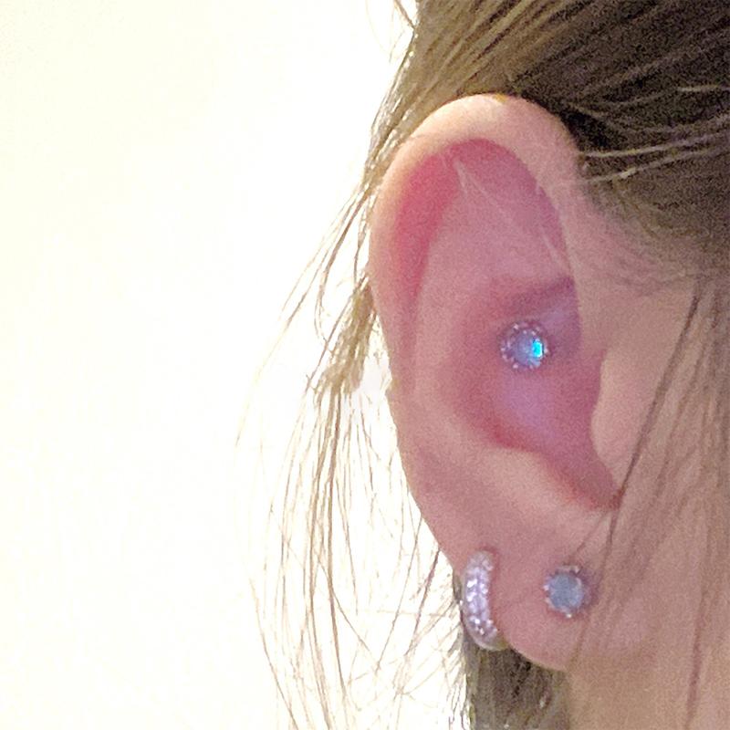 Multi-Color Optional Earrings Niche Simple All-Matching Earrings Moonstone Earrings Can Sleep Without Picking