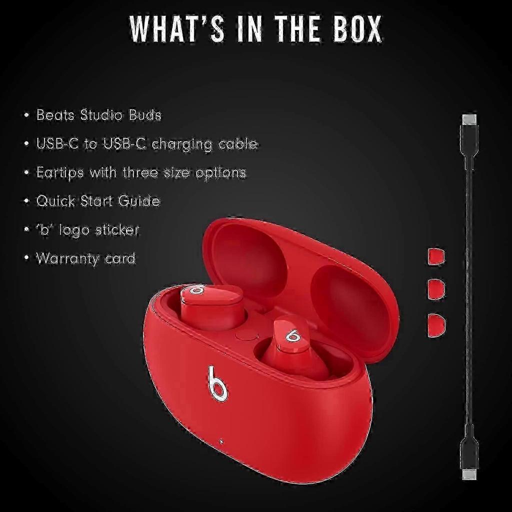 2025 Studio Buds - True Wireless Noise Cancelling Earbuds - Compatible with Apple & Android - Red