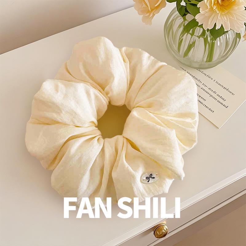 Elegant Cream Puff Yellow Large Hair Tie for Women - Korean Lazy Style, Super Large and Beautiful Hair Accessory