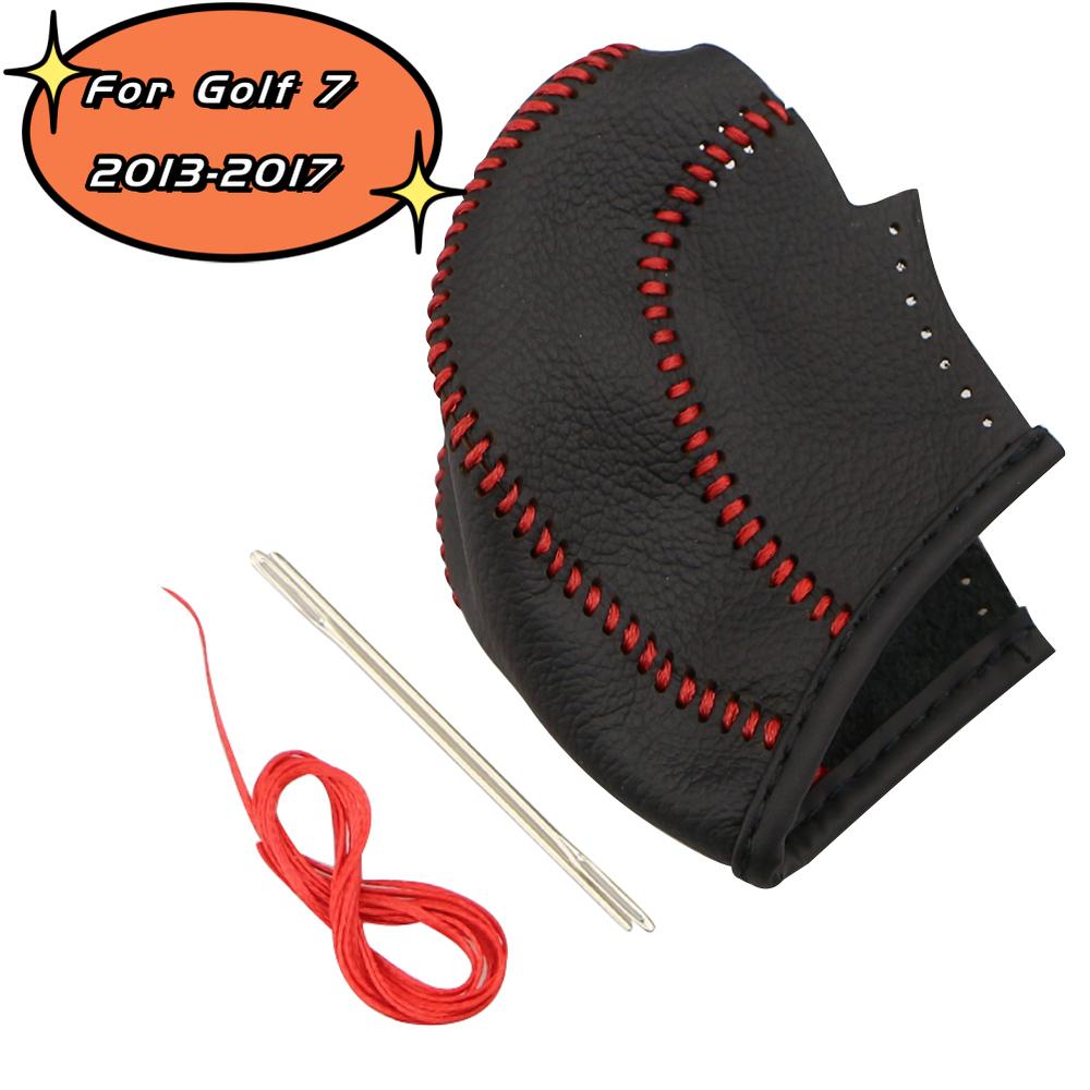 Leather Car Gear Head Shift Knob Cover Case for VW Golf 6 7 MK6 MK7 GTI DSG Tiguan POLO BORA Passat B7 Tiguan Touran