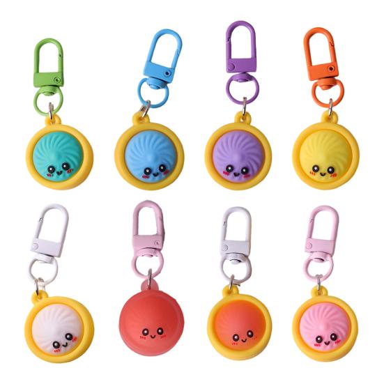 Mini Dumpling Keychain Pendant 6/8/10Pcs, Soft Cartoon Snack Accessories for Backpacks Keys Bags Office Lanyards