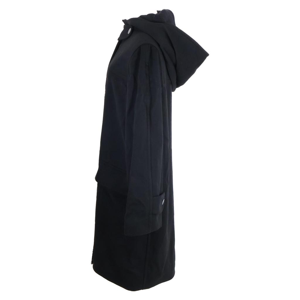 CHANEL [Domestic regular] 99A P14063W02560 Logo button wool x cashmere hoodie coat 38 blackUsed