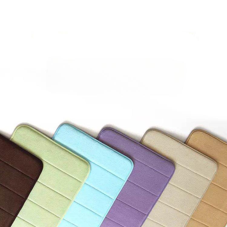 Bathroom Door Mat, Coral Velvet Striped Carpet, Desk Foot Mat, Bedside Blanket, Bedroom Entrance Carpet