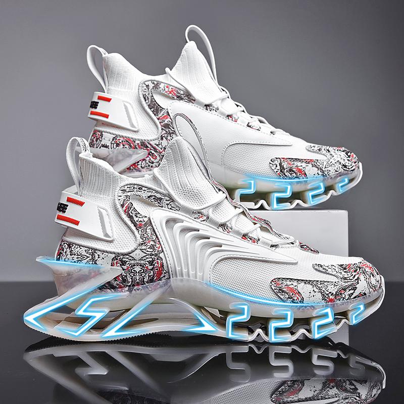 Men Sneakers Flying Woven Casual Sports All-match Men's Shoes Plus Size Shoes Shock Absorption TPU Sole Air 46
