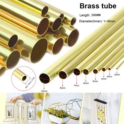 Tube en laiton bricolage Tube rond diamètre 2/3/4/5/6/7/8/10/14/16/20mm L300mm Tube en laiton coupe de tube en laiton