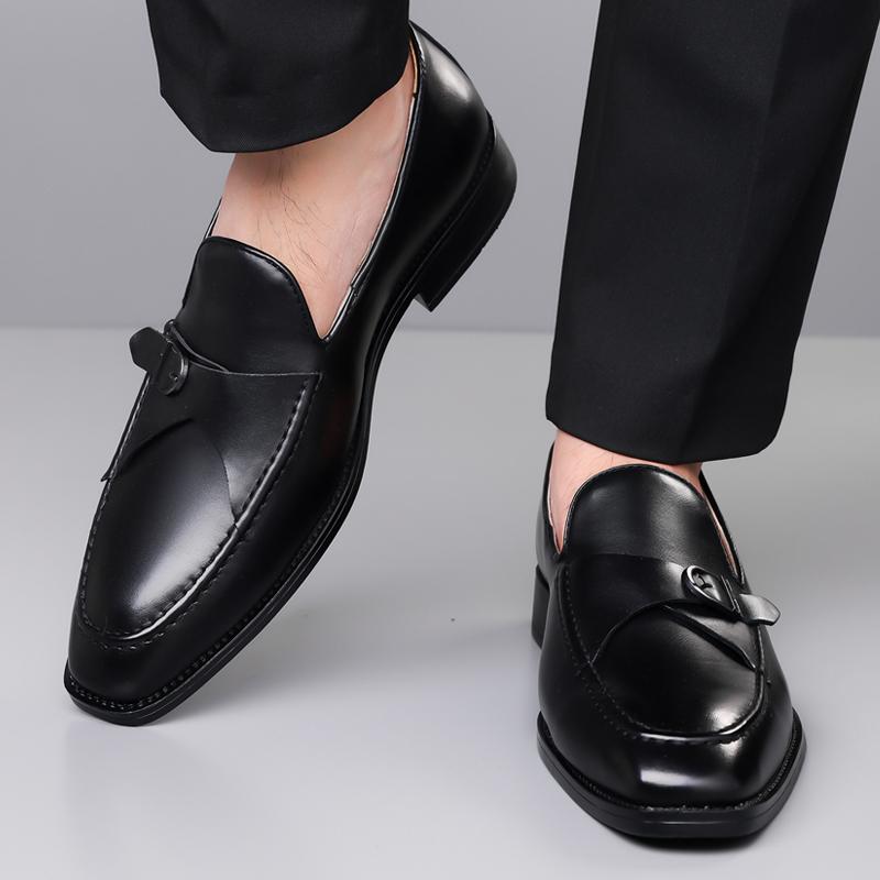 Fashion British Style Casual Leather Men Shoes High Quality Fashion Business Shoes Outdoor Slip on Walking Loafers Designer Boat Flats