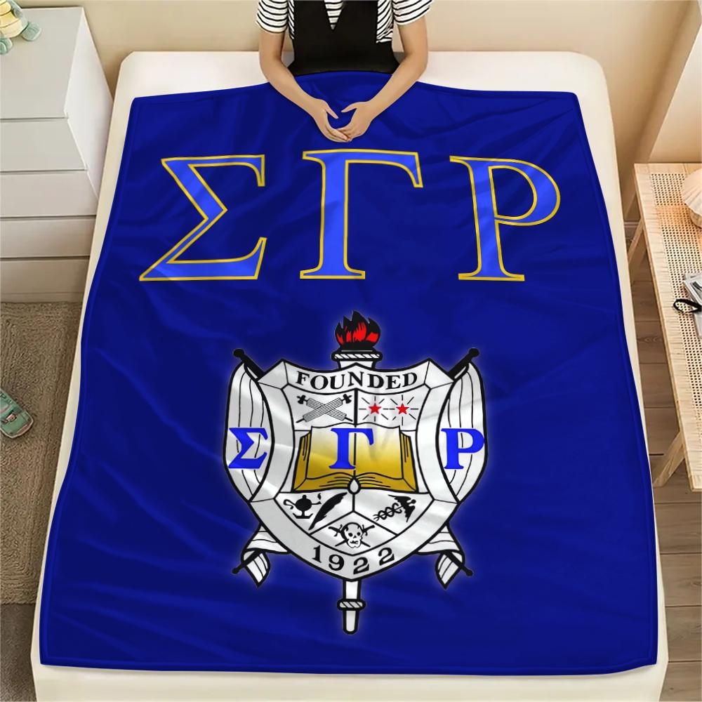 1Pc Sigma Gamma Rho Print Flannel Blanket, High quality Comfortable for All Seasons, Home Decor, Warmth and Comfort, Perfect for Gifts