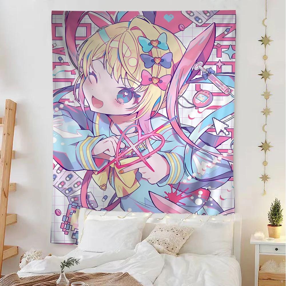 VIKAMA Meme Tapestry Craving Girl Streamer Overload Psychedelic Art Vibrant Hippie Wall Decor Perfect For Gaming Rooms