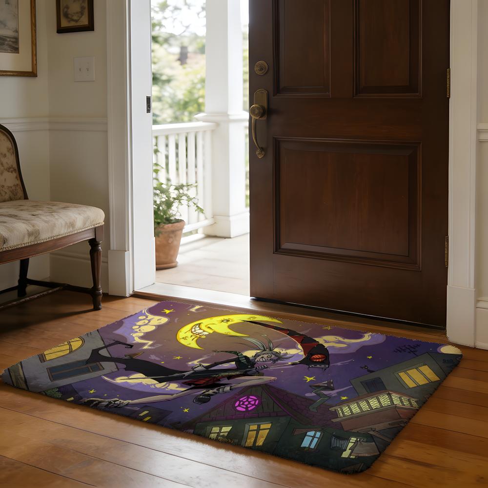 Classic Anime SSoul Eater Floor Mat Soft Flannel Absorbent Mat Non-Slip Rug Home Bedroom Bathroom
