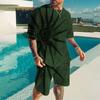 Men's New Animal Printed Breathable Round Neck T-shirt Shorts Set Outdoor Casual Two-piece Set