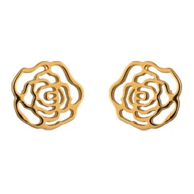 [M6483] - Gold Plated 'Rosa Romantica' Earrings