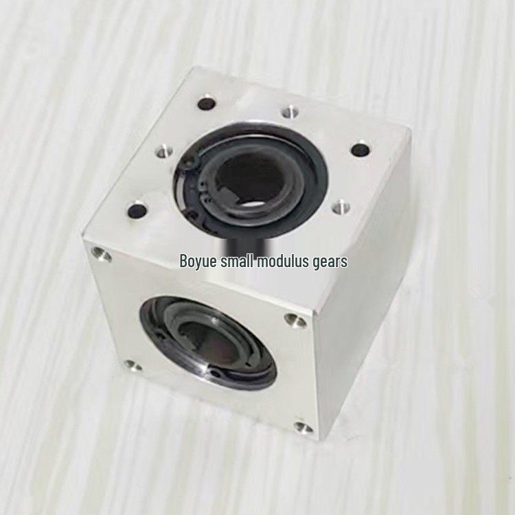 57x57 Small Bevel Gear 90° Right Angle Converter, 1:1 Gear Ratio, Hexagonal D-Hole Shaft Keyway