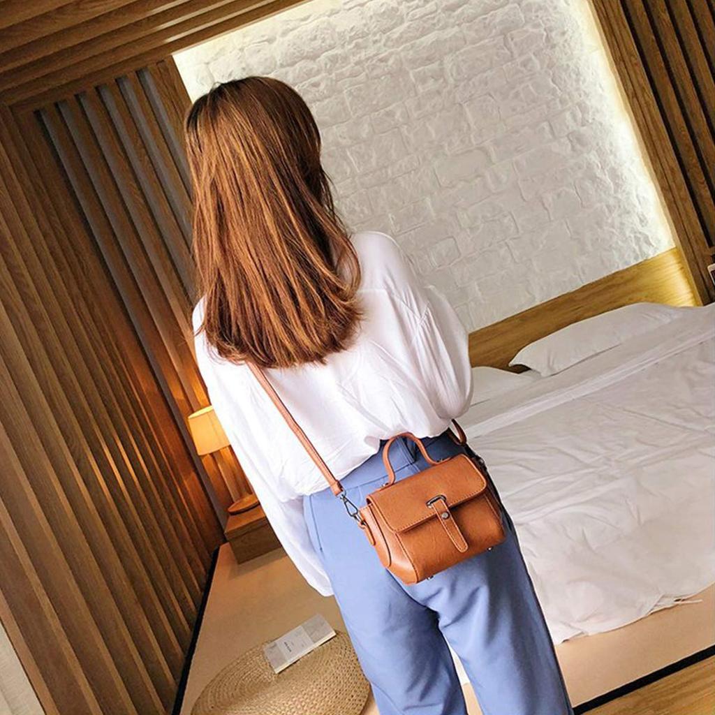 [TIME100] Women's Shoulder Bag, Premium PU Leather, 3-Way Bag, Shoulder Bag, Crossbody Bag, or Handbag, Cute Bag TMFB026 (Brown)