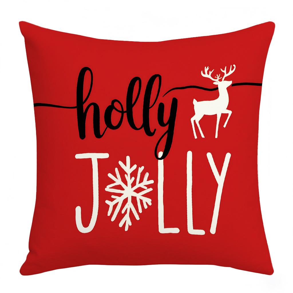 Modern Simple Linen Cute Elk Snowman Pillowcase Christmas Home Living Room Office Atmosphere Cushion