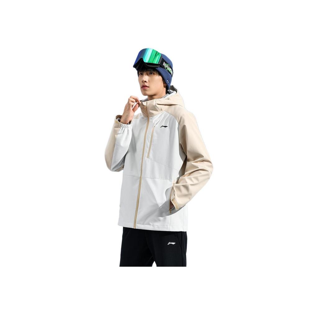 Li-Ning Sports Casual Minimalist Color Block Hooded Windbreaker Jacket Unisex Jacket Light-Yellow Cream AFDUC59-4