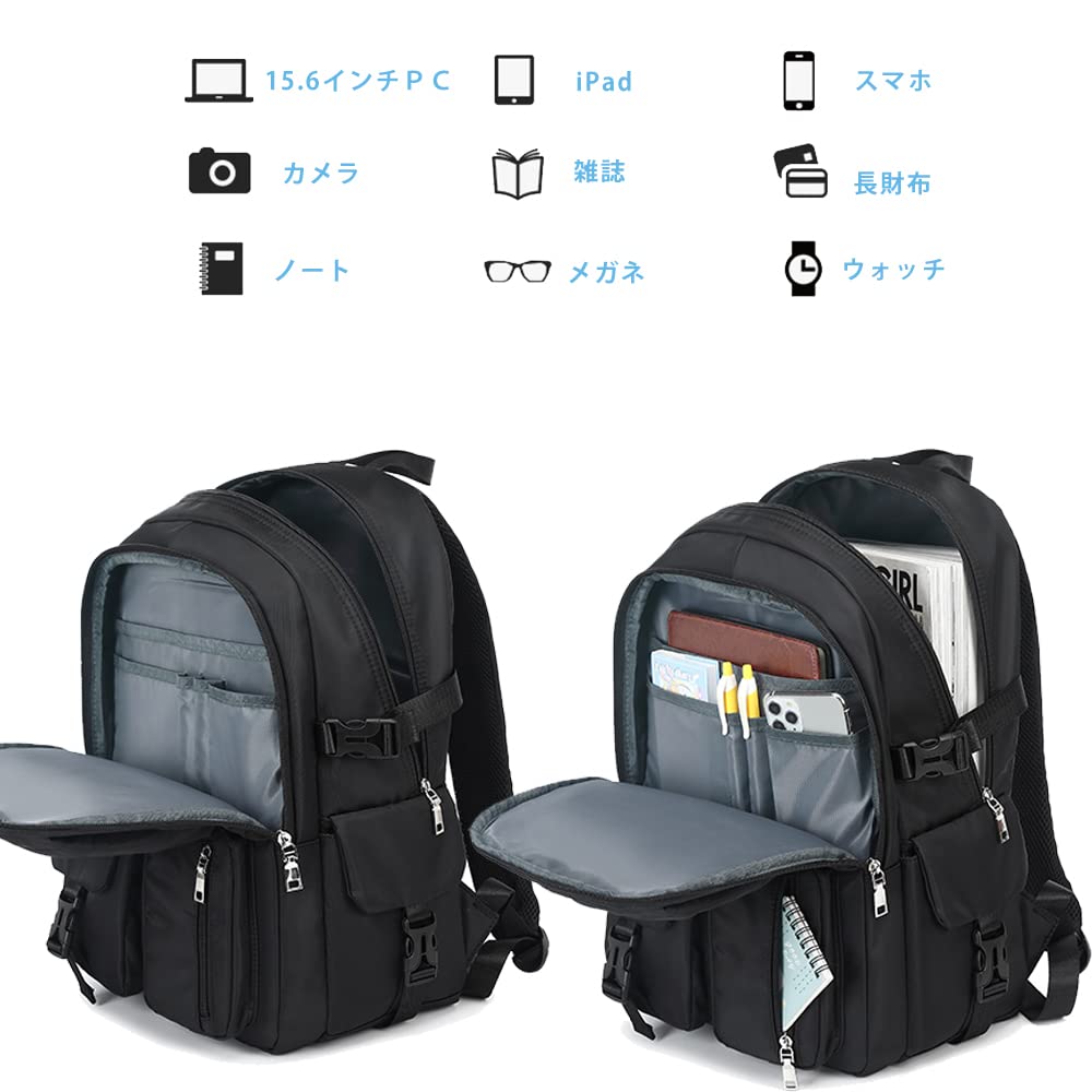 MIPOHAM Backpack for and 14 Large Fits Perfect for and Travel Women, Men, Girls, Dual-Layer Construction, Pockets, Capacity, Unisex, Waterproof,