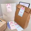 50Sheets/Bag Glossy Bow Sealing Stickers, "Open Me" English Text, Single-Use Paper Labels For Package Sealing, Gift Decoration,