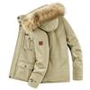 Men's Winter Padded Cotton Jacket Medium-length Hooded Thickened Warm Casual Jacket