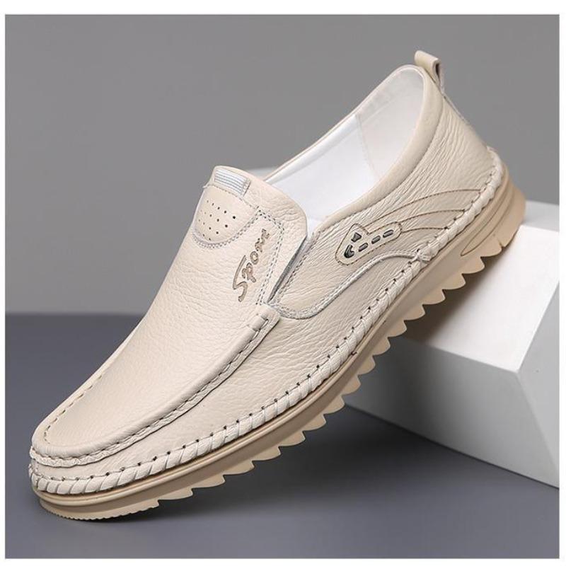 Men'S Genuine Leather Driving Shoes Loafers Soft Sole Comfortable Breathable Casual Shoes Lightweight Flexible Sole For Men