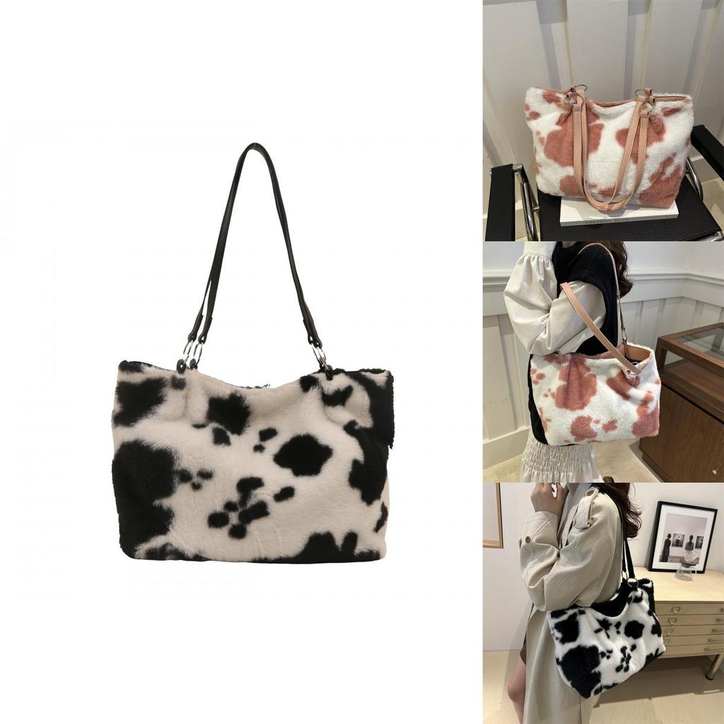 Stylish And Chic Tote Bag For Women With Plush Material And Unique Aesthetic Design