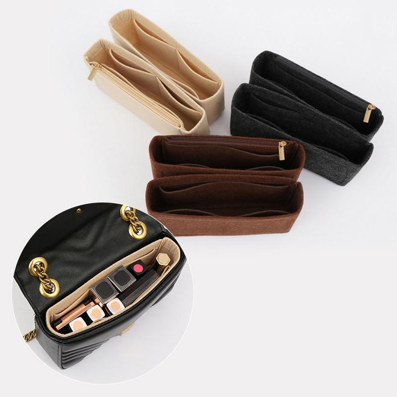 1PC Liner Makeup Organizer Storage Bag Organizer Insert Bag Travel Bag Felt For Cosmetic Bag Portable Women's Handbag