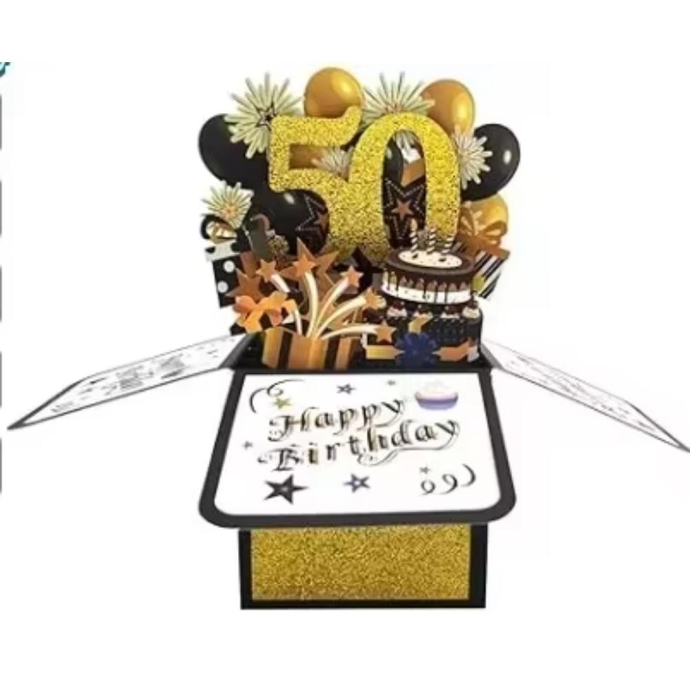 Přání k narozeninám s obálkou 3D dárková krabička Karta s přáním k narozeninám Dárek na párty