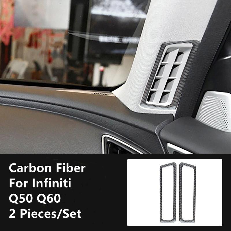 Carbon Fiber Car Interior Modification Cover Trim Strips Decorative Stickers For Infiniti Q50 Q60 Car Styling Inner