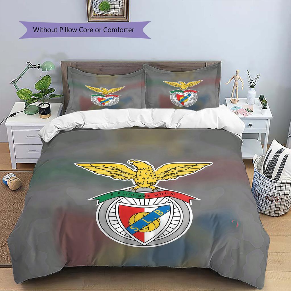 Sport Lisboa E Benfica2 Pattern Bedding Quilt Set Home Decoration Gift (1 * Duvet Cover + 2 * Pillowcase Without Core)