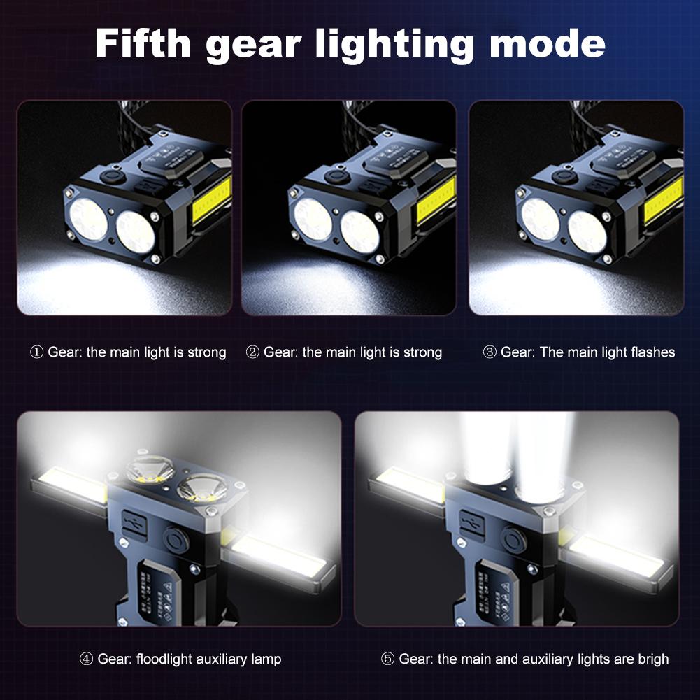 COB LED Cap Clip Lights USB Charging Motion Sensor Induction Headlamp Rotatable Camping Head Light for Camping Fishing Walking