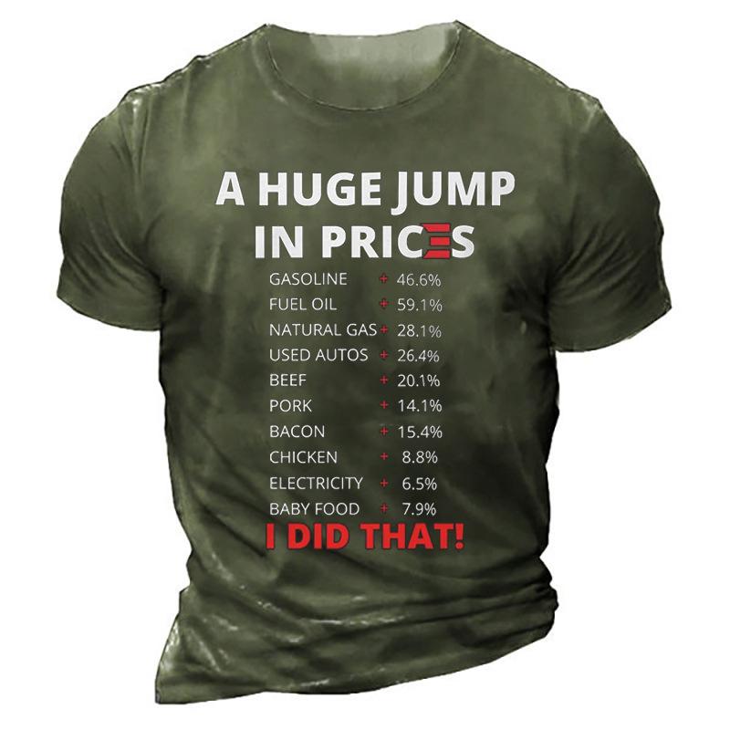 Pánská trička, letní volná, ležérní, módní, kulatý výstřih, 3D potiskem, krátký rukáv, top