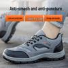 Breathable Mesh Steel Toe Safety Shoes: Fashionable, Anti-Smash, Anti-Puncture, Wear-Resistant Protective Footwear for Work.