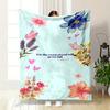 Floral Butterfly Scripture Blanket Printed Blanket for Living Room Bed Couch Lunch Break Soft Cozy Blanket for Friend's Festival Gift