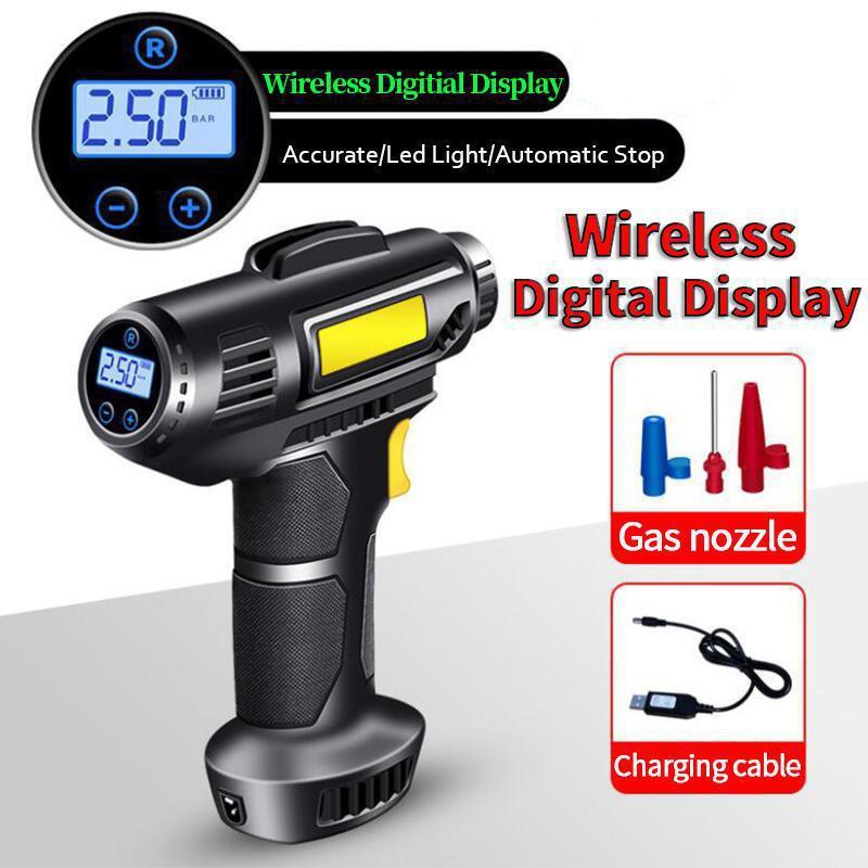 120W Car Air Pump Handheld Electric Car Tire Inflatable Pump Portable Rechargeable Air Compressor Digital Auto Tire Inflator Equipment