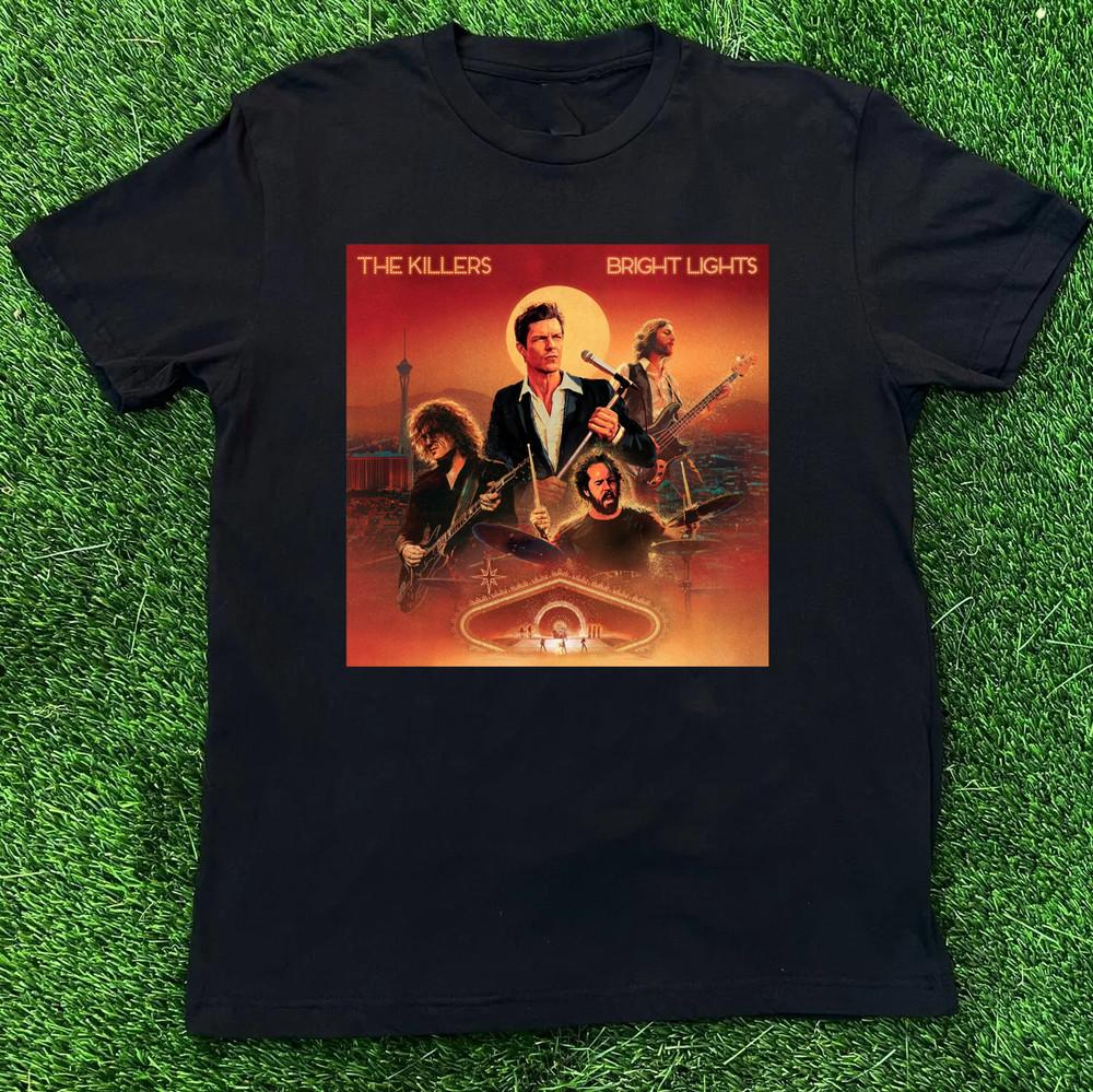 

NEW The KillersBright Lights 2024 Album Black All Size Shirt Unisex T-Shirt S