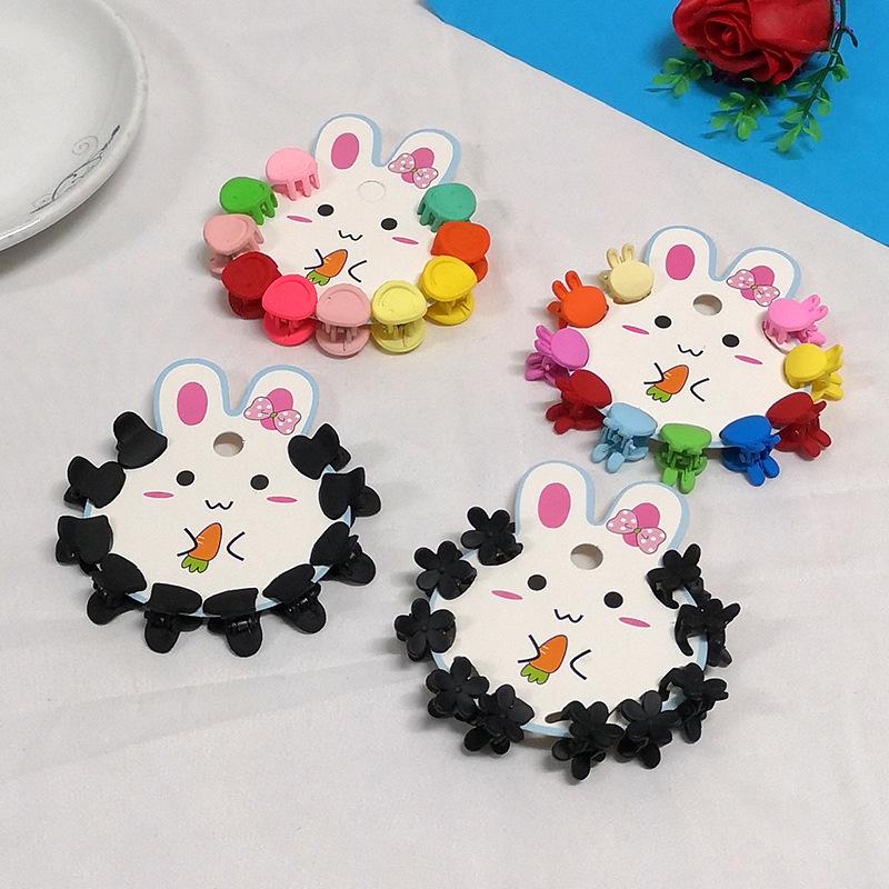 Children's Cute Rabbit Cartoon Hair Clips - Mini Colored Plastic Claws for Girls