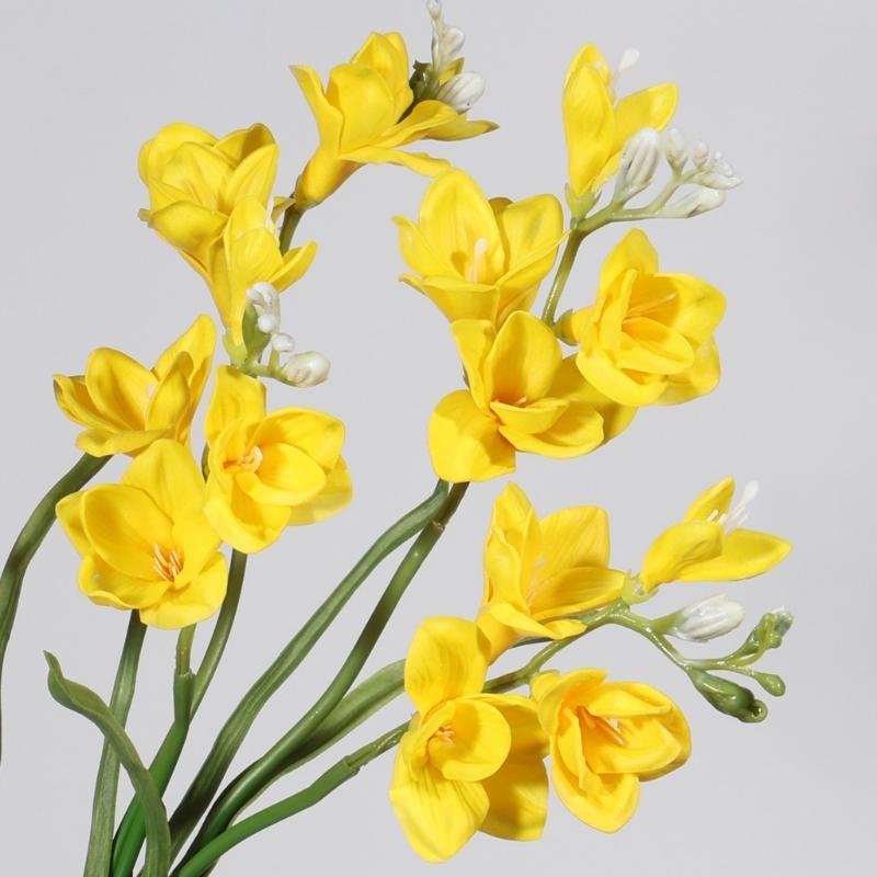 Realistic Simulation PU Freesia Flower With Bendable Iron Wire Stems Artificial Flower for Wedding Party Decoration