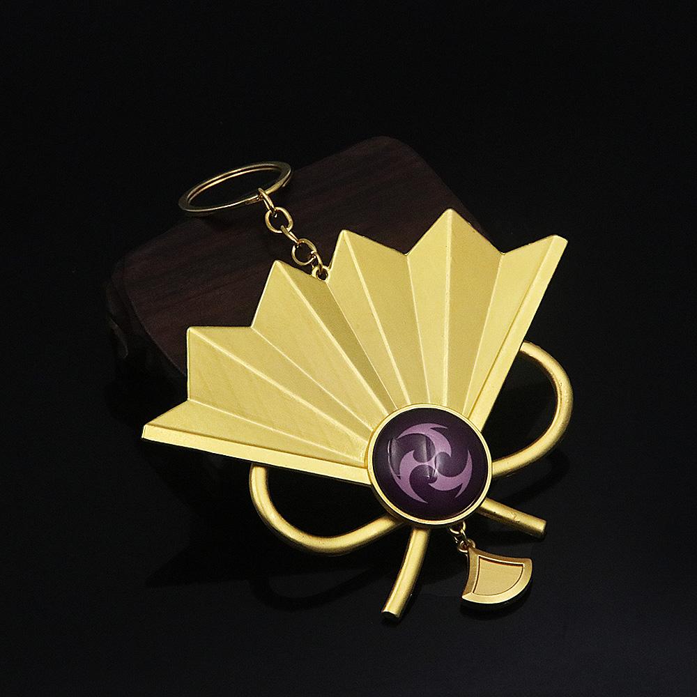 Game Genshin Impact Vision Keychain Lnazuma Venti Kamisato Ayato Eula Luminous 7 Element Weapons Eye Of God Pendant Keyring Gift