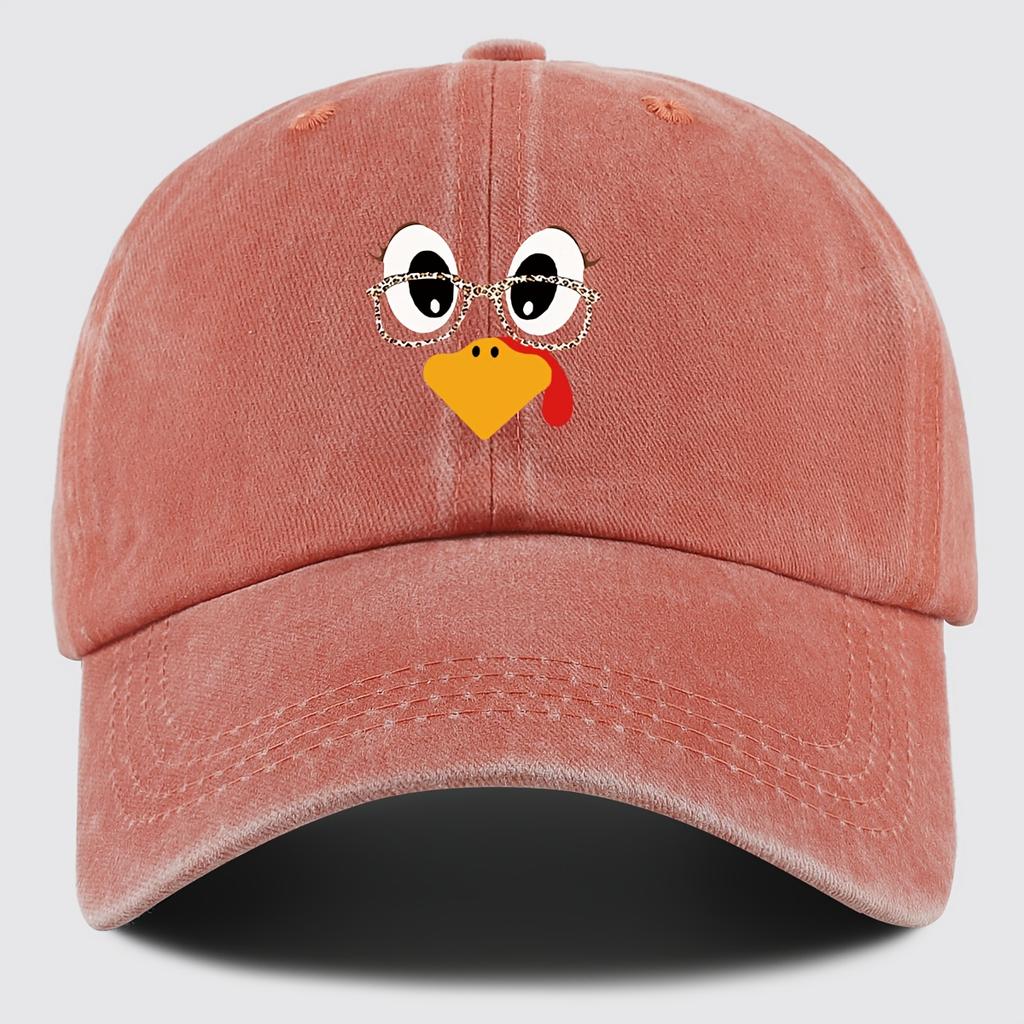 Pc Retro Chicken Print Baseball Cap with Chicken Leopard Glasses Lightweight Suitable for Events Chinese New Year Casual