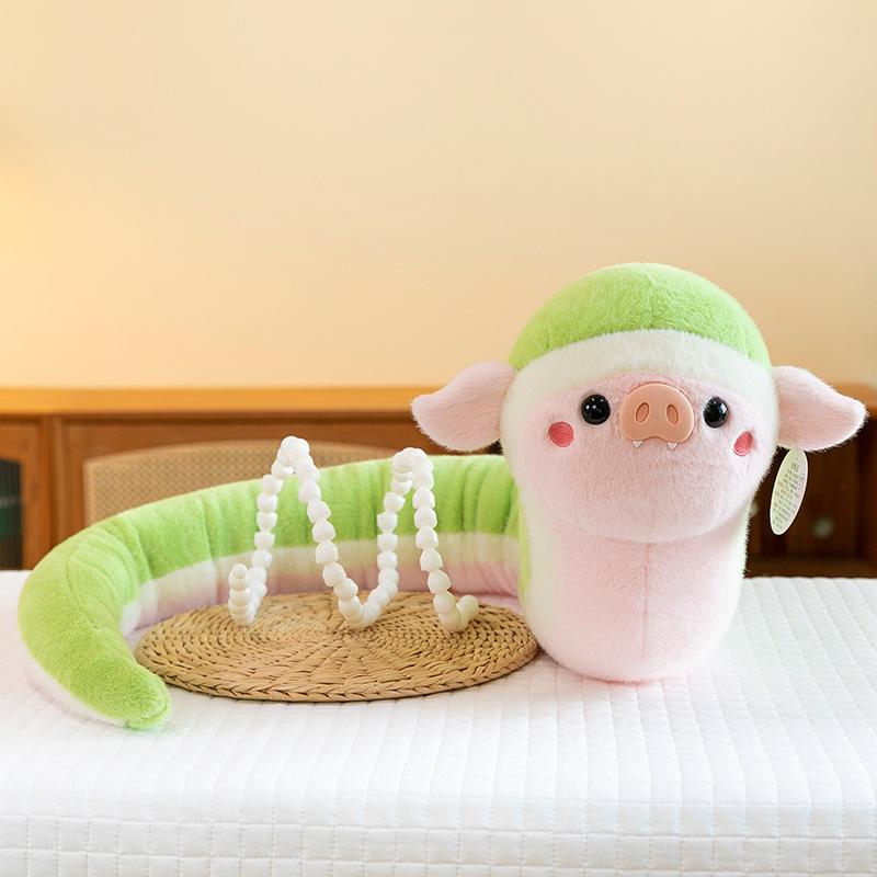 Year of the Snake Mascot Pig Snake Doll Cute Simulation Snake Plush Toy Year Red Goods Gifts Furniture Ornament