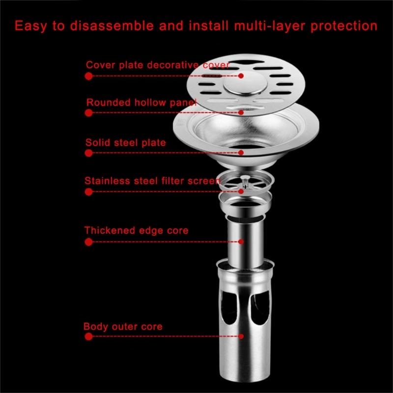 Round Stainless Steels Floor Drain Shower Strainer Cover AntiBlocking Floor Strainer Hair Catcher Bathroom Hardware